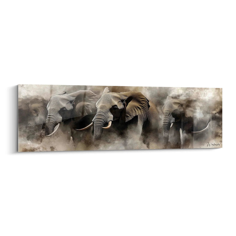 Schilderij Olifanten Sahara oker - olifanteneditie