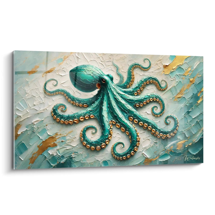 Cuadro Esmeralda de las Profundidades - Edición Pulpo Animales