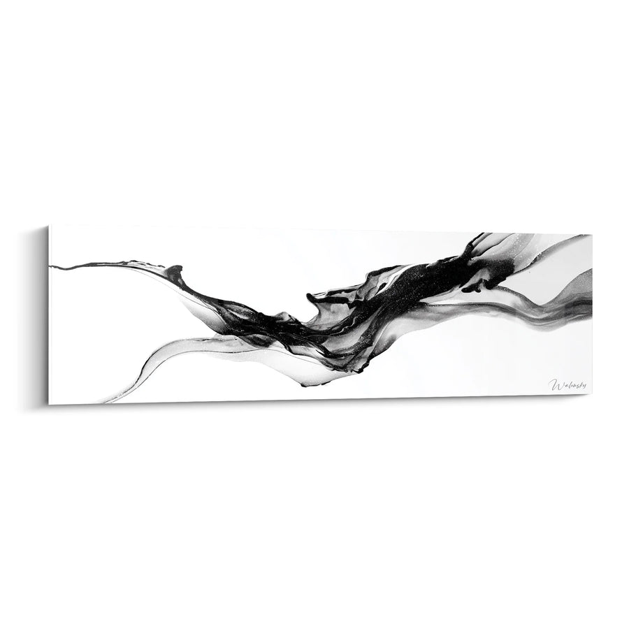 Tableau Encre Fluide - Mouvement Abstrait - Edition Noir et blanc abstrait