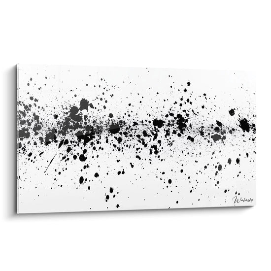 Quadro macchiato bianco e nero Walensky con schizzi artistici moderni