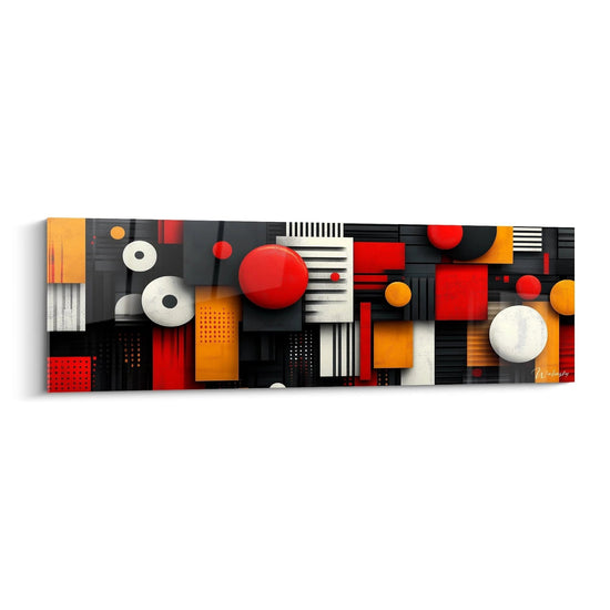 Quadro geometrico astratto Walensky con forme e colori vibranti per un design moderno