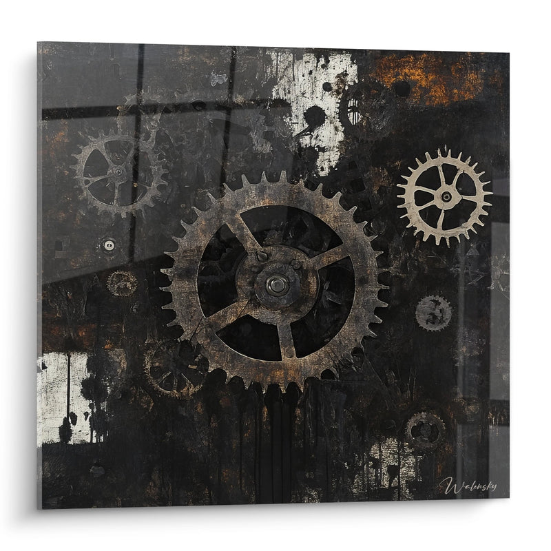Industrial Gears Wall Art - Rusty Mechanism - Machines and Gears Edition