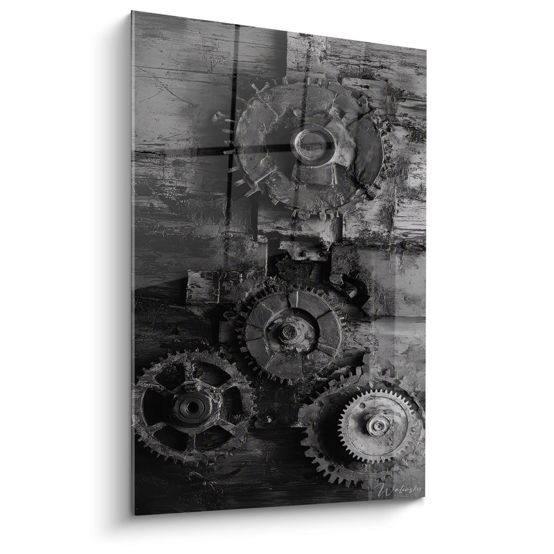 Industrial Gears Wall Art - Mechanisms of Time - Machines and Gears Edition