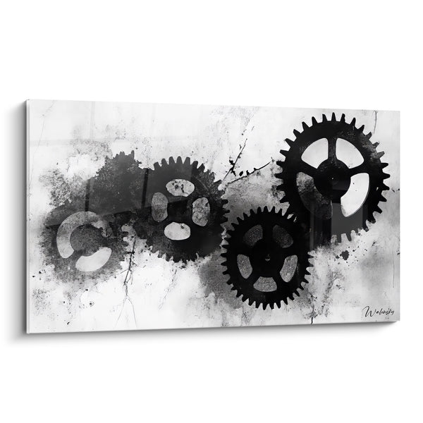 Cuadro engranajes mecánicos abstractos - Fusión Industrial - edición máquinas y engranajes