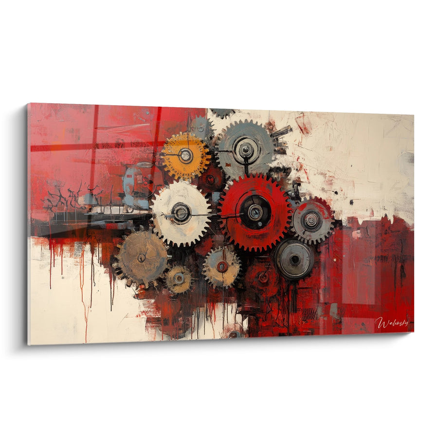 Tableau engrenages mécaniques - Fusion industrielle - édition machines et engrenages