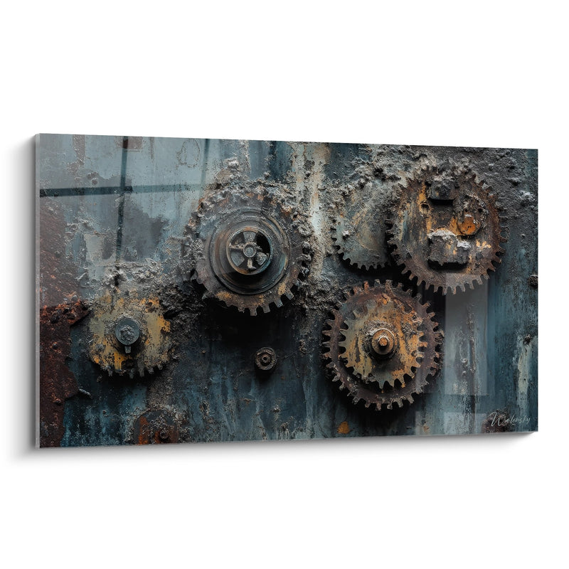 Rusted Industrial Gears Wall Art - Temporal Mechanism - Machines and Gears Edition