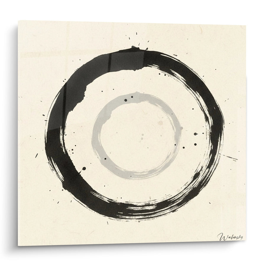 Tableau Cercle Noir et Gris à l'Encre - Méditation Zen - Edition Enso