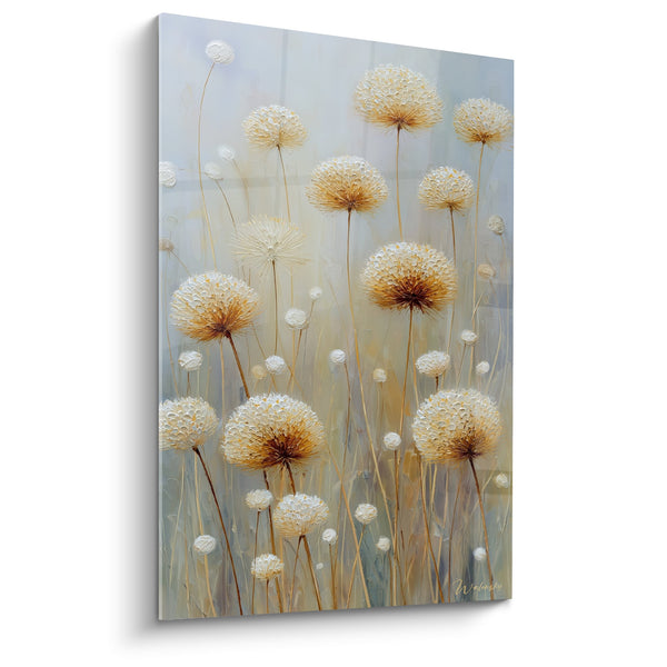 Quadro Spighe Dorate e Bianche su Sfondo Nuvoloso - Poesia Campestre - Edizione Graminée