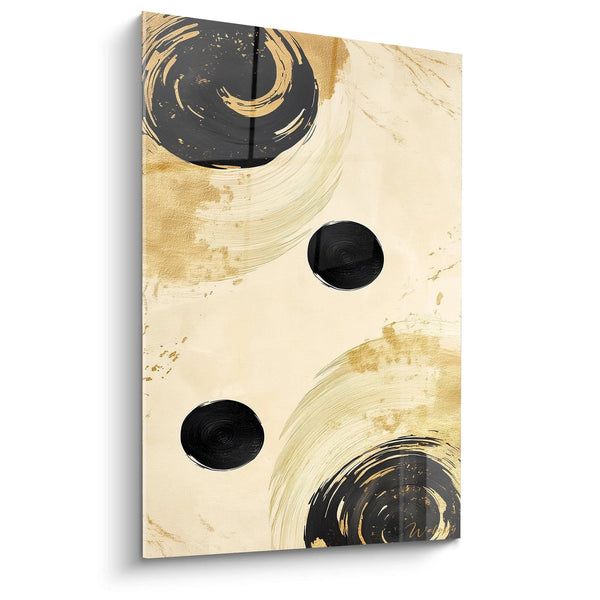 Cuadro Equilibrio Esfera Negra - edición geométrica abstracta
