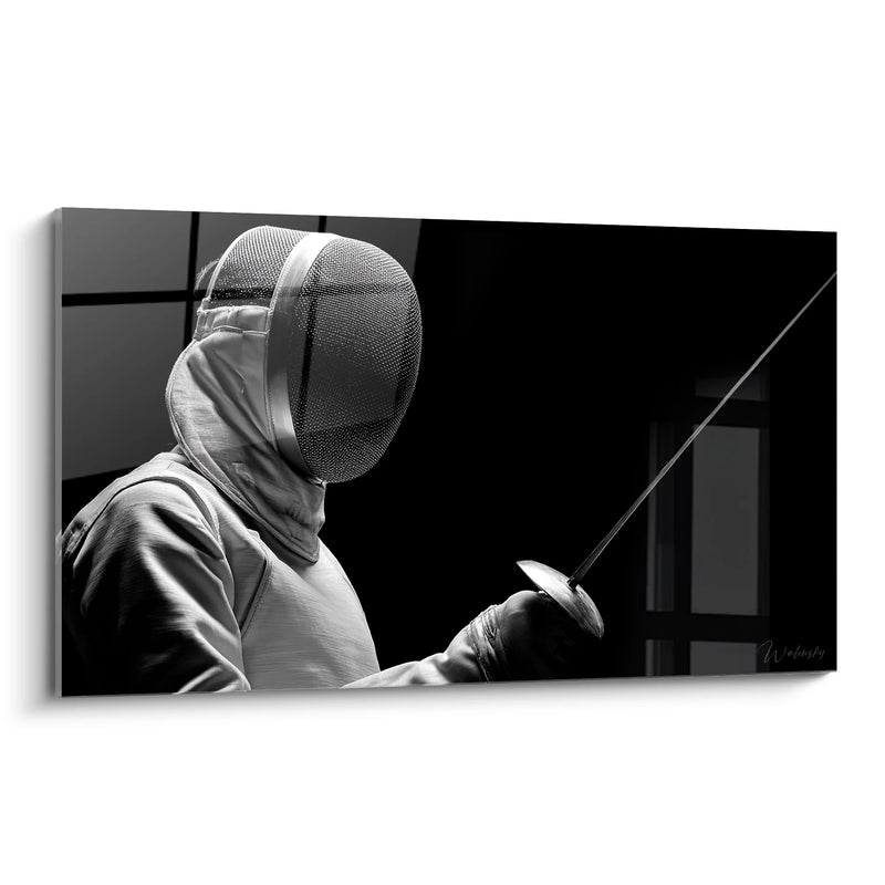 Fencing Artwork - Modern Duel - Black and White Sports Edition