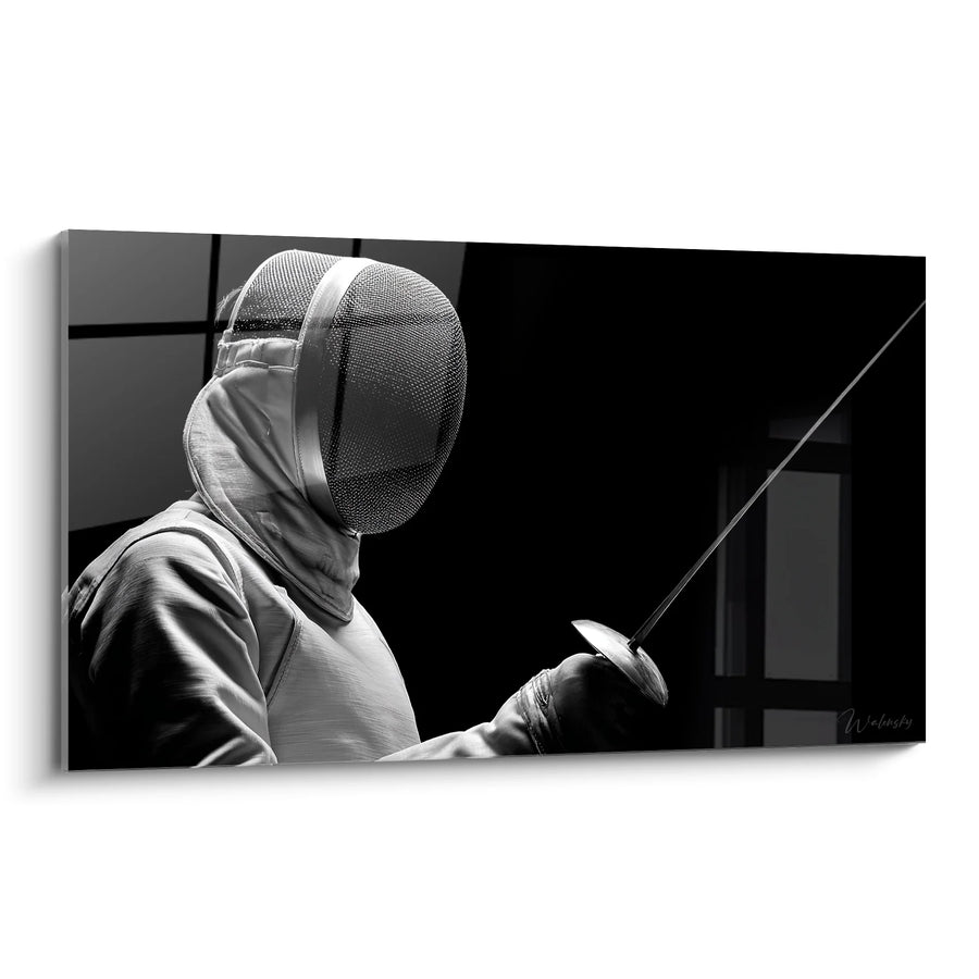 Tableau Escrimeur - Duel Moderne - Edition sports noir et blanc
