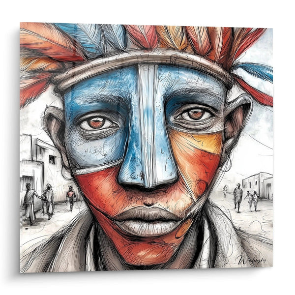 Cuadro estilo tribal - edición máscara africana