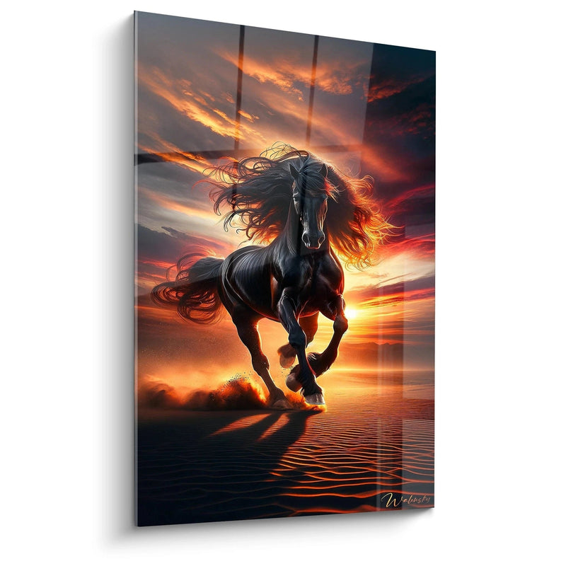Flaming Valley Stallion Painting - Animal Edition