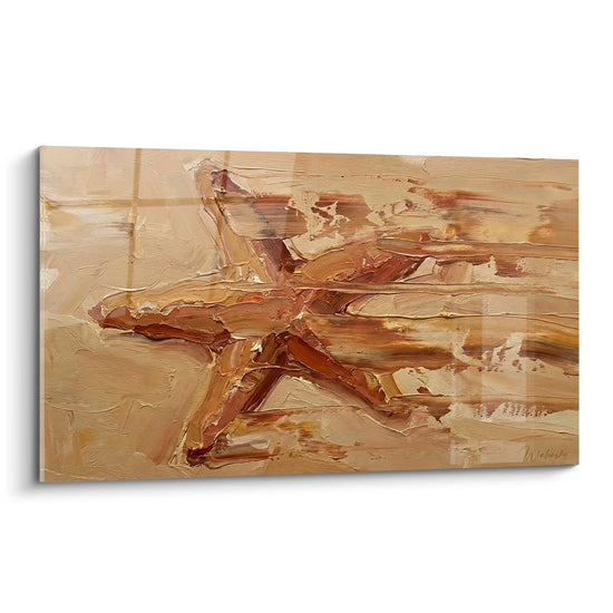 Abstraktes Seestern-Tableau in Ocker- und Rostbrauntönen - Stilisierte Meeresfigur - Edition Seestern