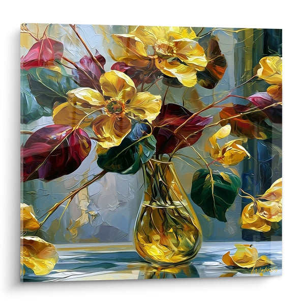 Tableau Bouquet doré aux feuilles pourpres - Éclosion tardive - Edition Eucalyptus