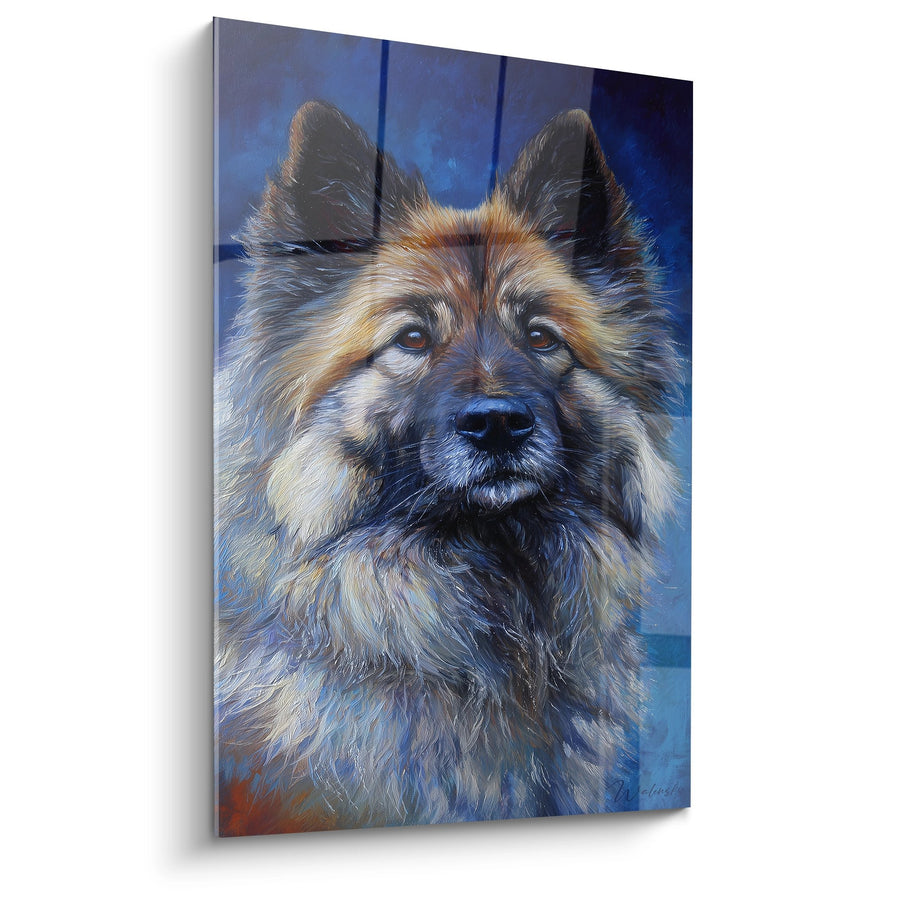 Tableau Eurasier Majestueux aux Nuances Bleues - Portrait Noble - Edition Eurasier