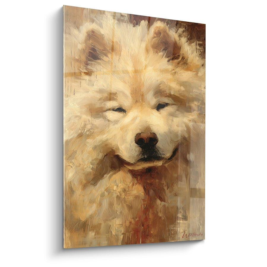 Tableau portrait Eurasier aux tons dorés et regard malicieux - Bonheur canin - Edition Eurasier