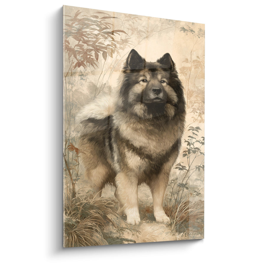 Tableau Chien aux Tons Sépia dans Paysage Botanique - Portrait Noble - Edition Eurasier