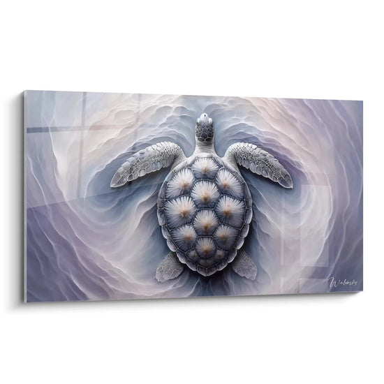 Schilderij Aquatische Ontsnapping - Dieren Zee Schildpad Editie