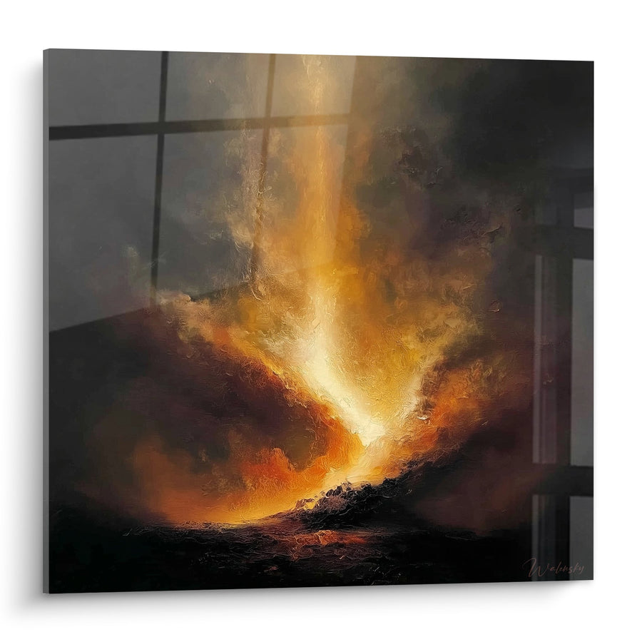 Tableau explosion de lumière dorée et nuages dramatiques - Éruption céleste - Edition Feng shui Sud Feu