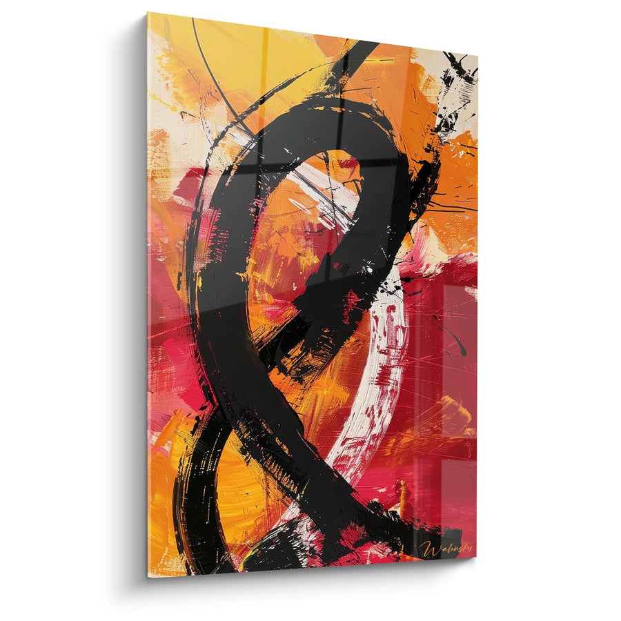 Tableau Formes Abstraites Noires - Énergie Contrastée - édition Expressionniste