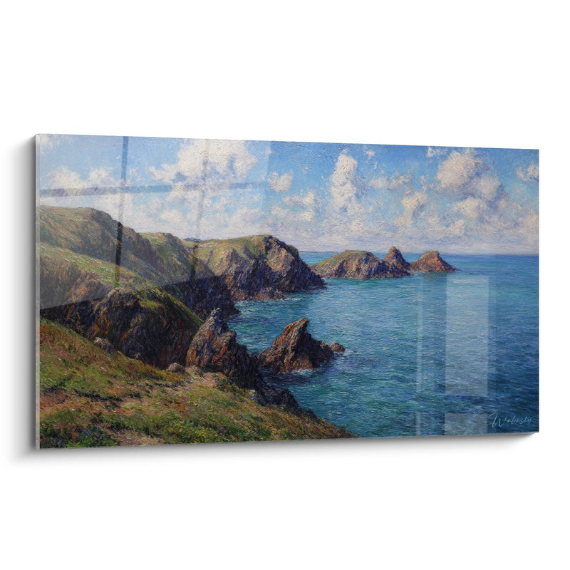 Coastal cliffs painting - Impressionist seascape - seaside edition