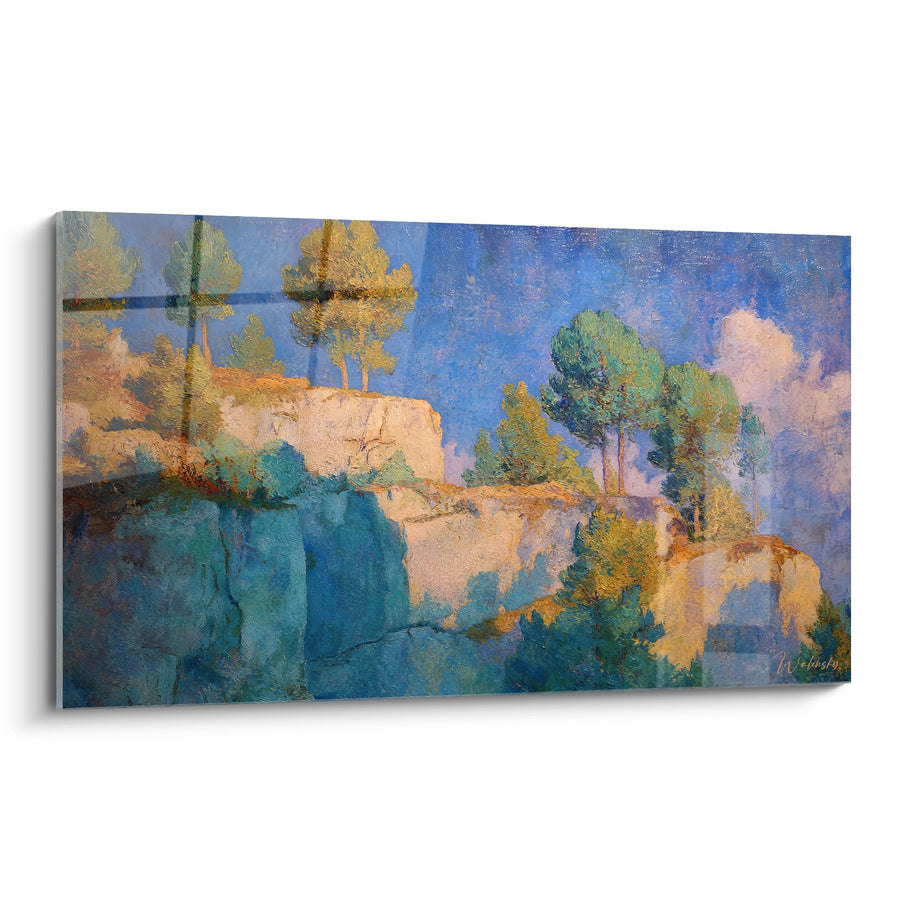 Tableau falaises méditerranéennes - Rochers dorés au soleil - édition autres paysages