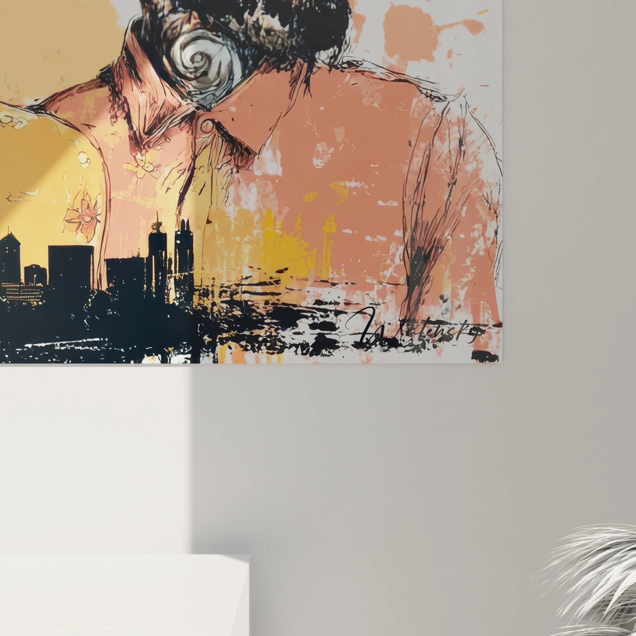 Tableau mural Walensky avec illustration mode colorée et artistique représentant un homme stylé