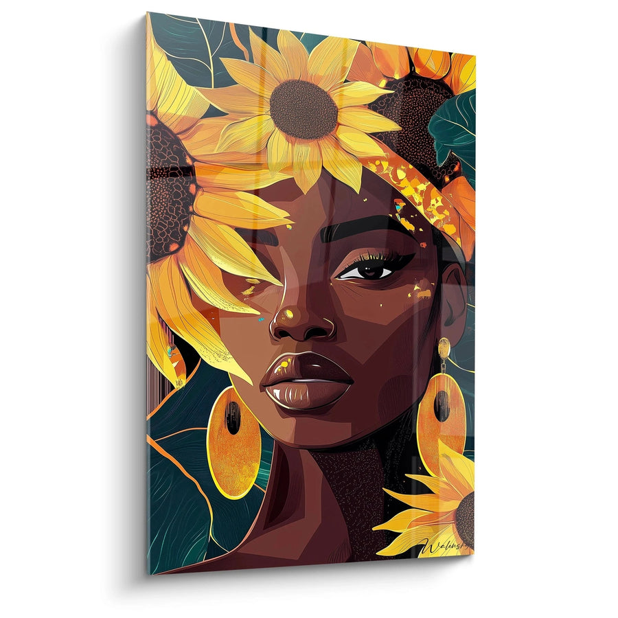 Tableau Femme Africaine Couronne florale - édition africa