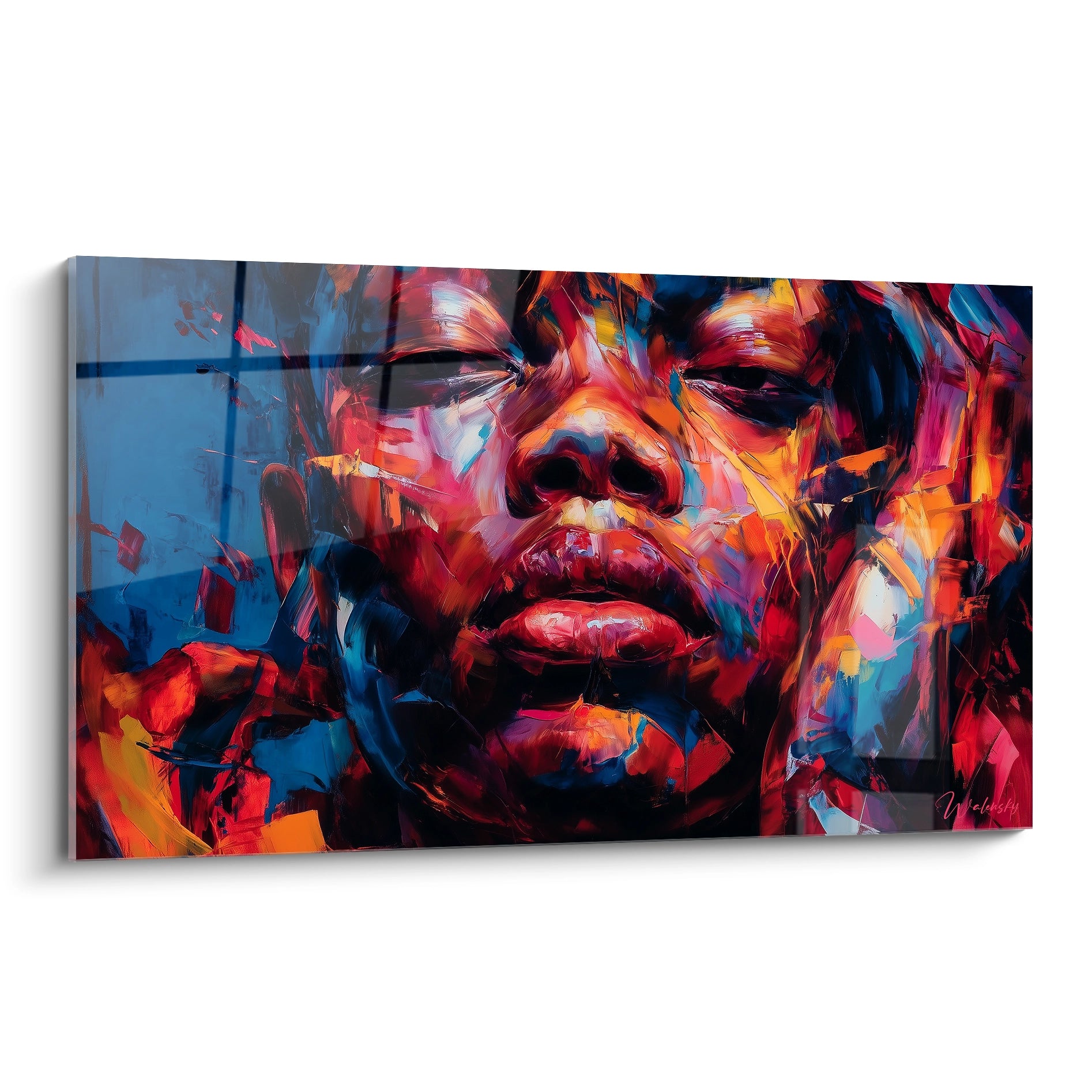 Tableau mural femme africaine moderne avec des couleurs vibrantes et un style artistique unique