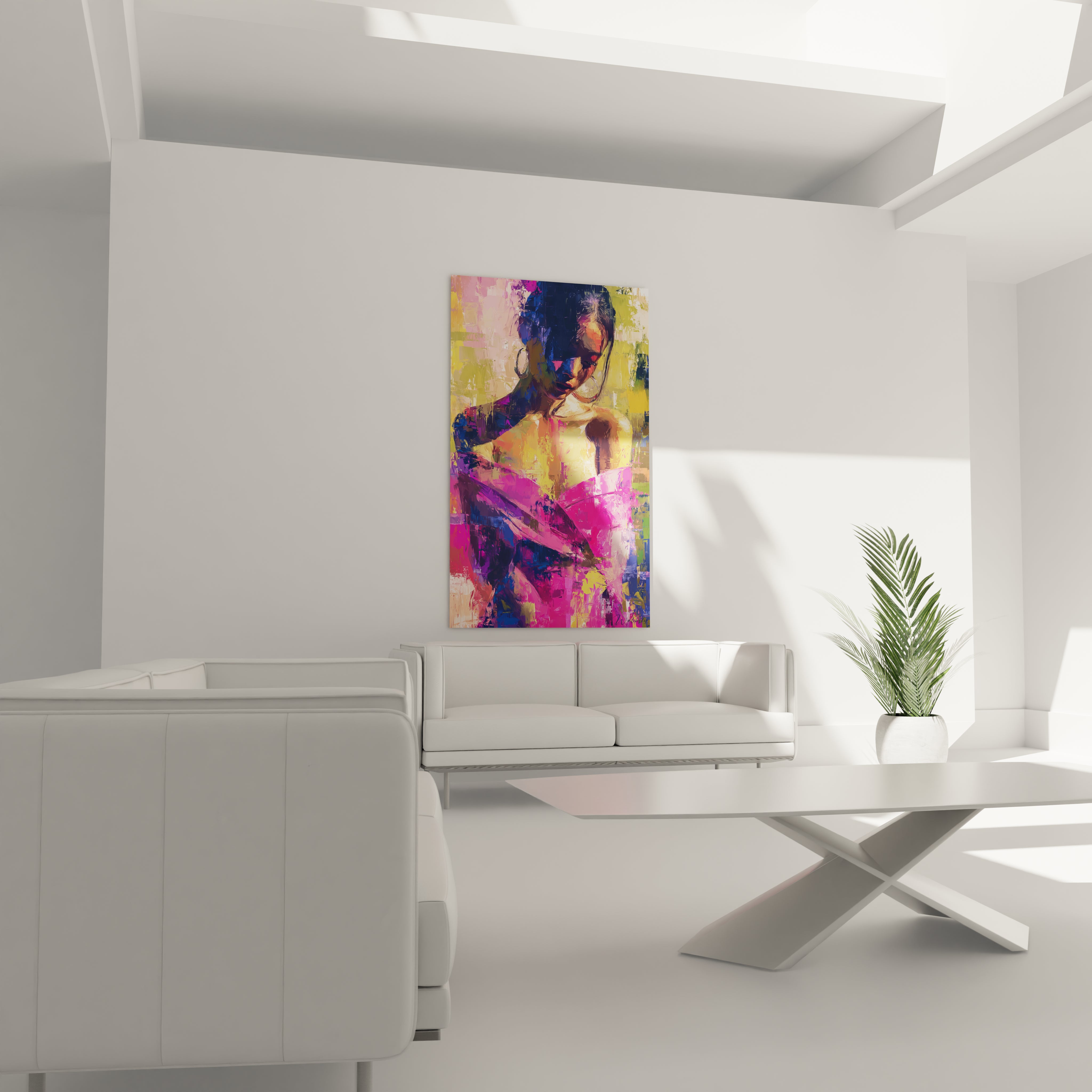 Tableau femme afro années 80 de Walensky, une œuvre colorée et stylée pour décorer votre mur
