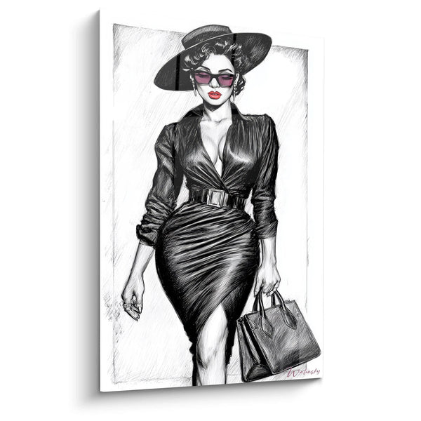 Cappello da donna Tableau - Eleganza vintage moderna - edizione illustrazione di moda