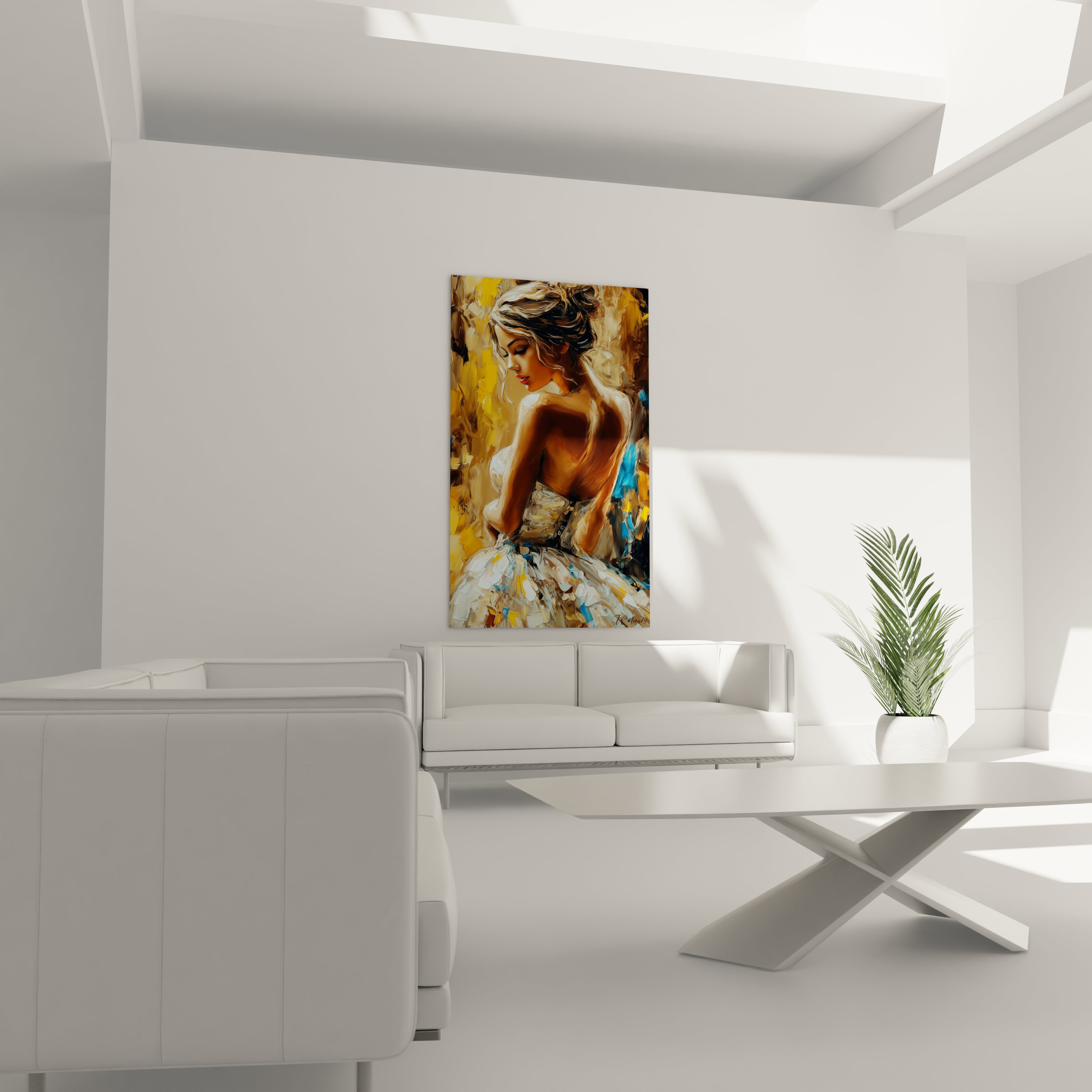Tableau mural femme charme naturel de Walensky, élégant et coloré dans un décor moderne