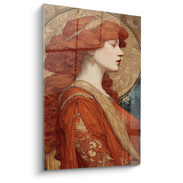 Cuadro mujer Melena de Fuego - edición Art Nouveau