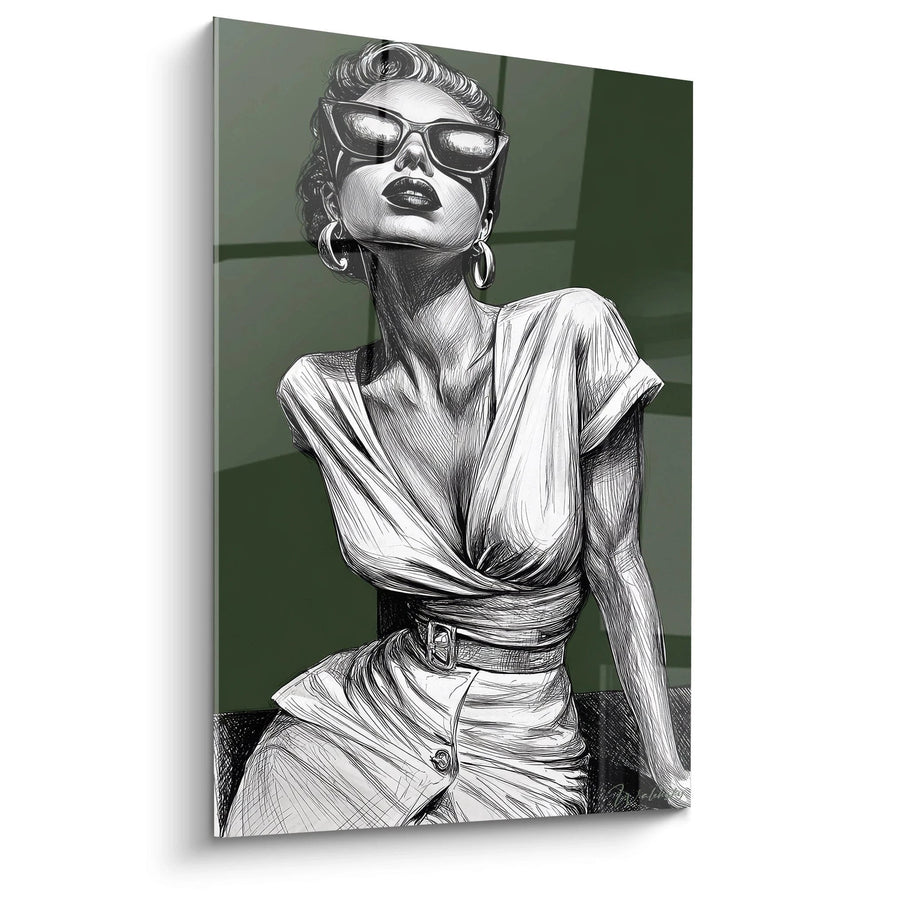 Tableau Femme Chic - Gravure Moderne - édition illustration de mode