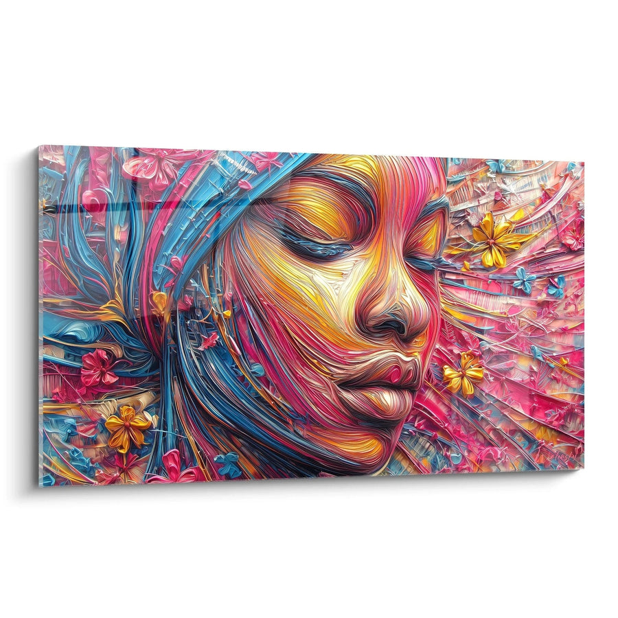 Tableau Femme Connexion divine colorée - édition visage africain