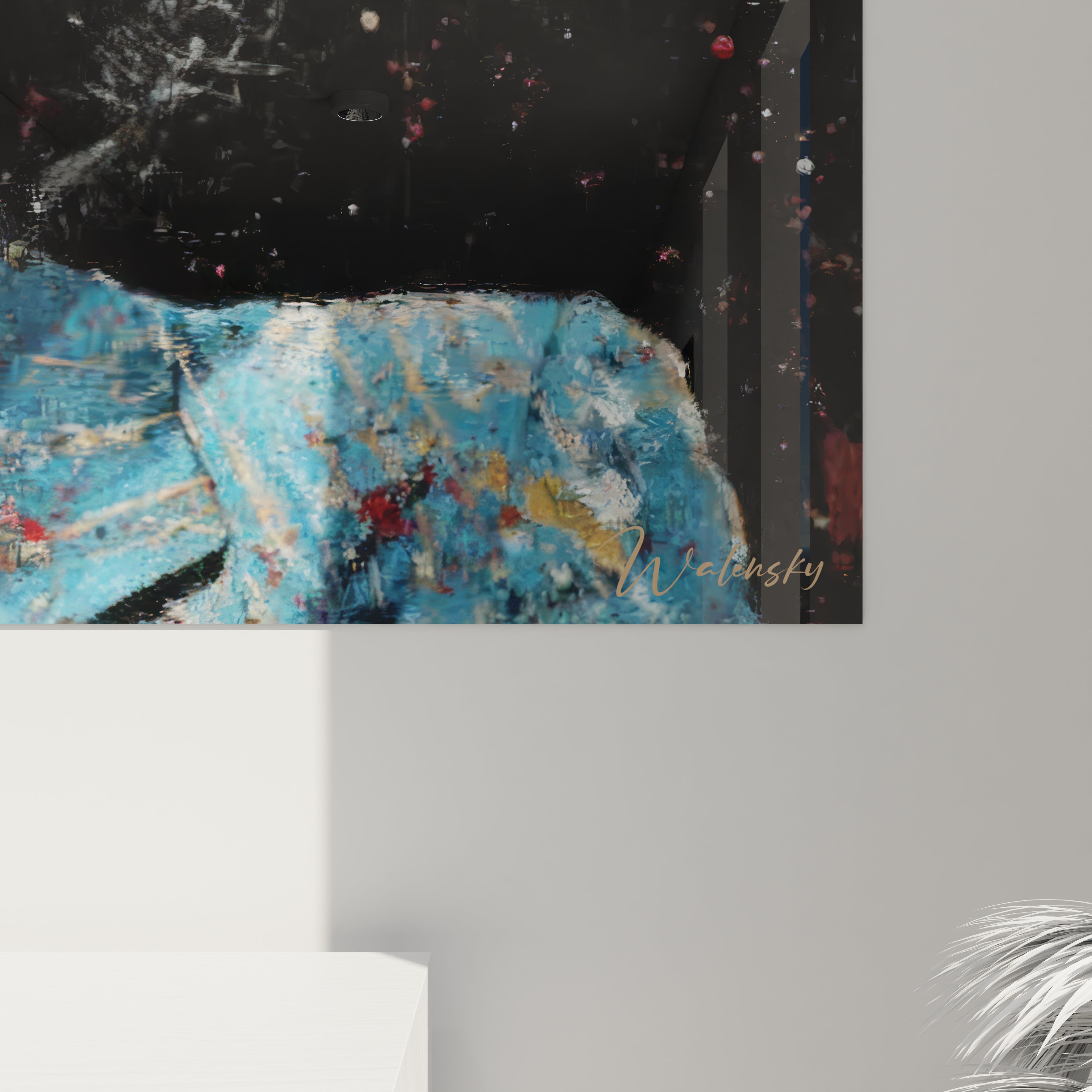 Tableau mural femme contemporaine de Walensky avec couleurs vives et textures artistiques modernes