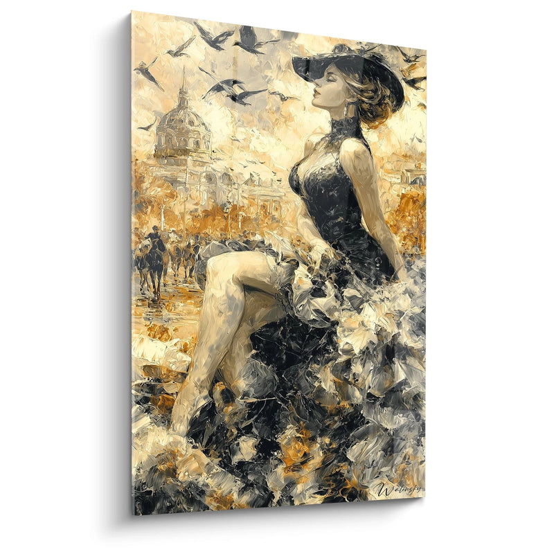 Elegant Woman Painting Refined Black - Gothic Edition