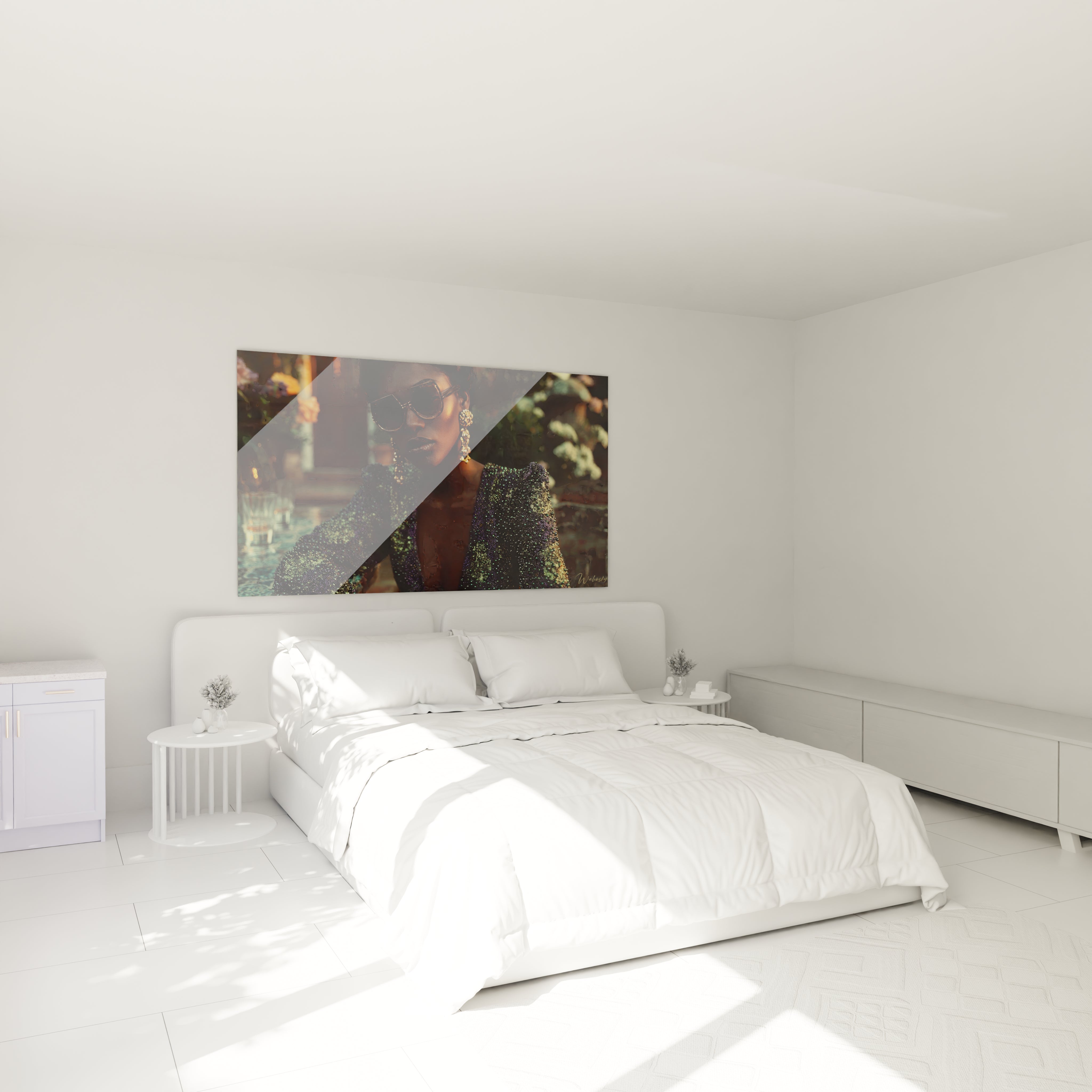 Tableau femme luxe de Walensky, décor mural élégant pour une chambre moderne et lumineuse