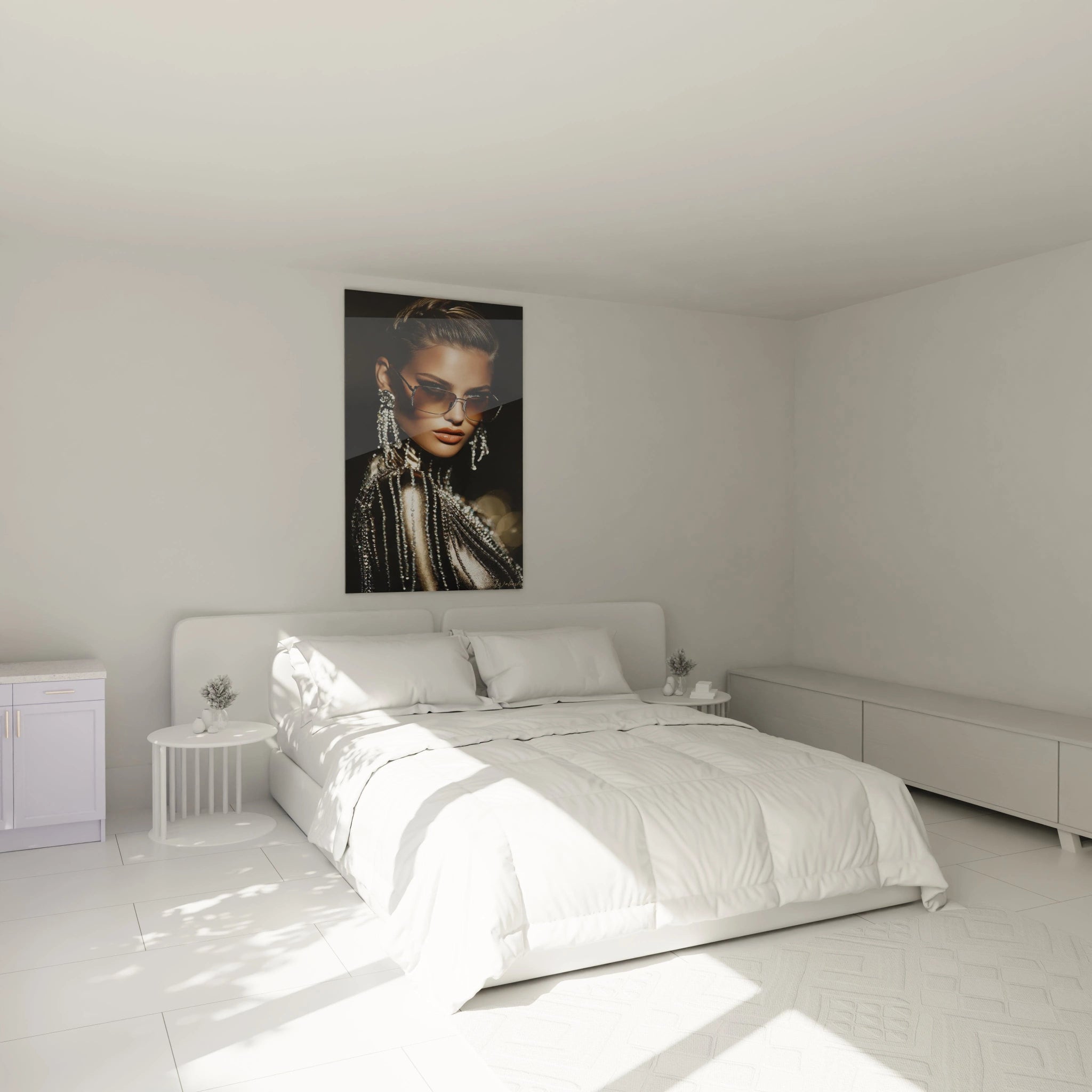 Tableau femme luxueuse de Walensky en décoration moderne pour chambre à coucher élégante