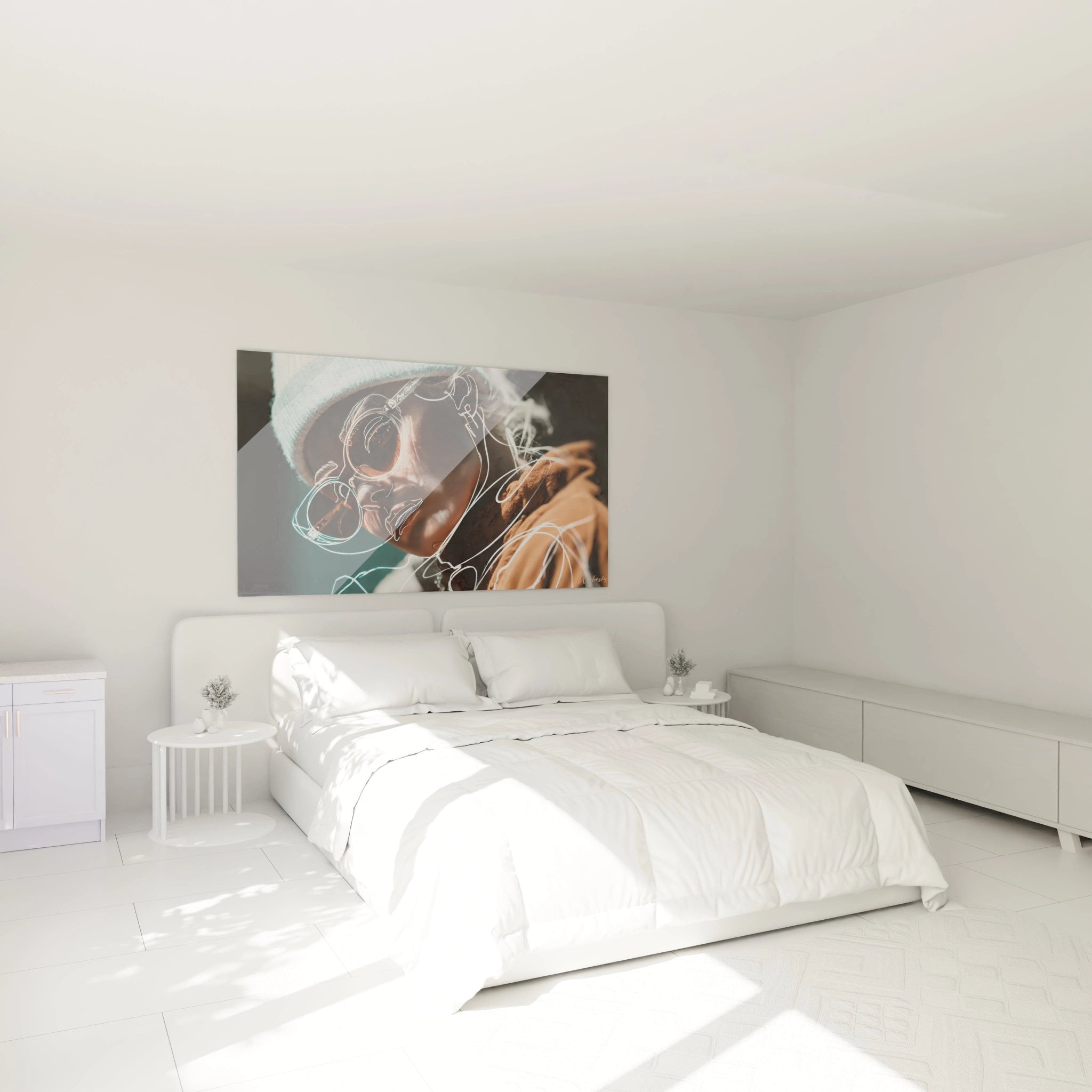 Tableau femme moderne de Walensky, mettant en avant une femme stylée dans une chambre lumineuse