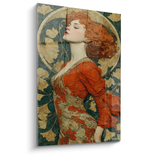 Cuadro Mujer Ninfa Dorada - edición Art Nouveau