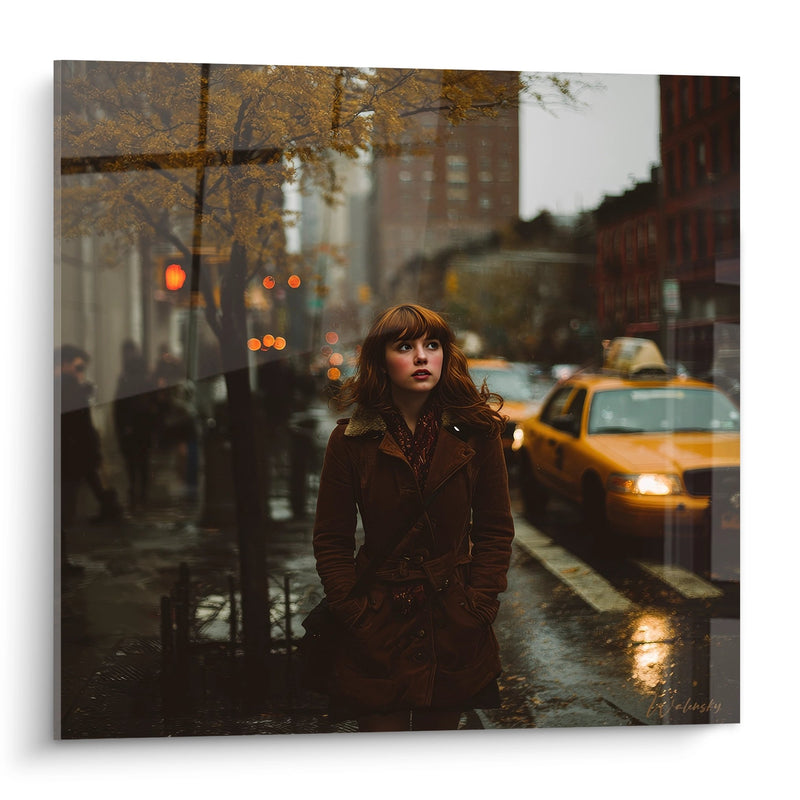 Tableau Femme sous la pluie - Mélancolie urbaine - édition New York