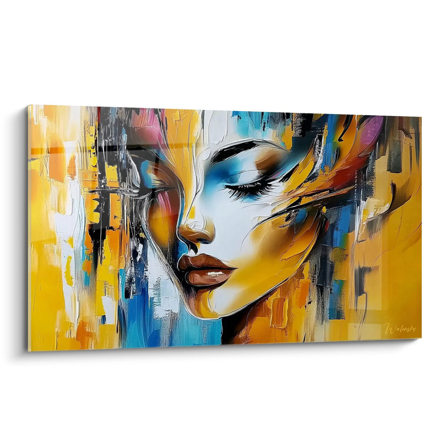 Tableau femme portrait coloré - Émotion abstraite - édition visage abstrait