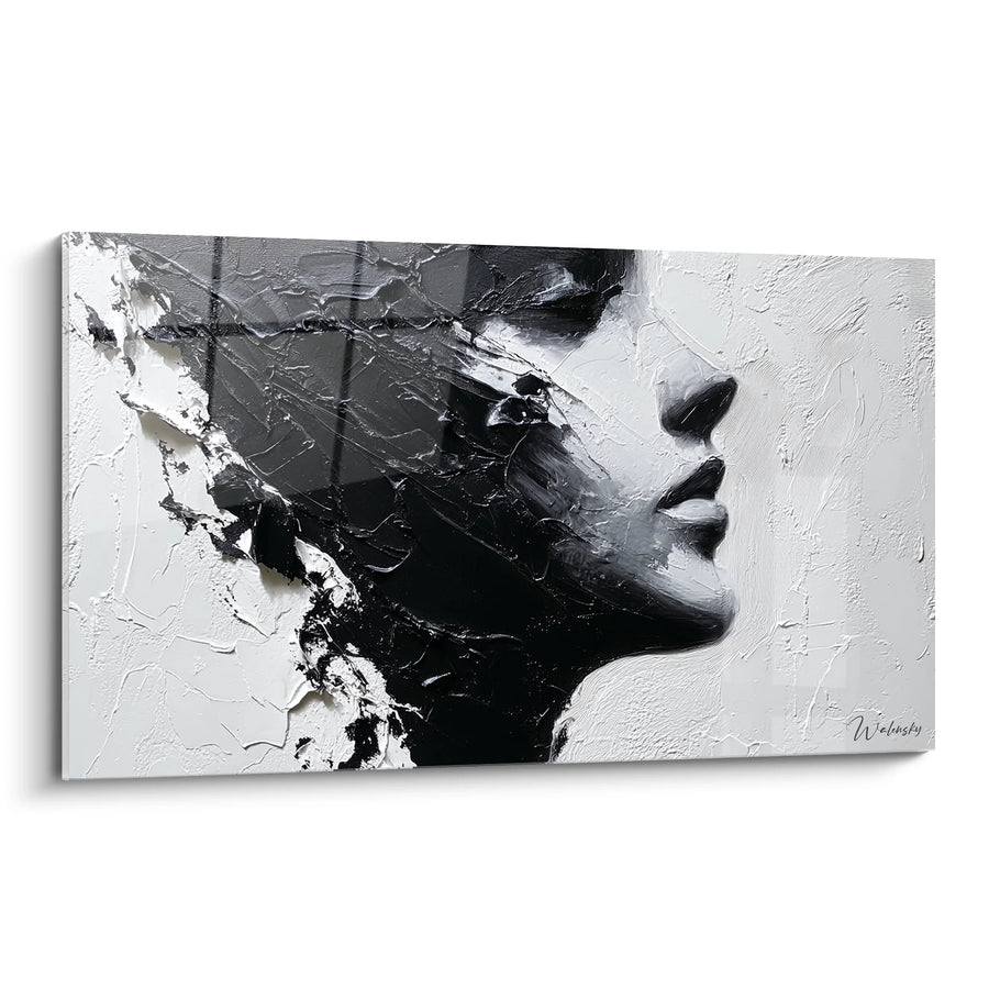 Tableau Femme Profil - Expression Silencieuse - Edition visage noir et blanc
