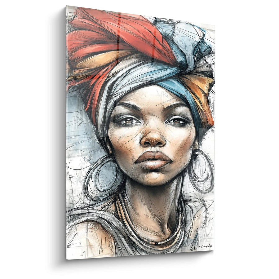 Tableau Femme Regard d'Acier - édition visage africain