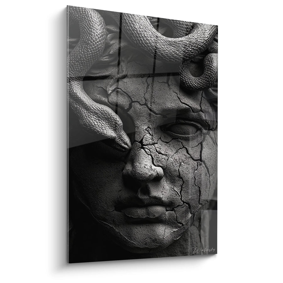 Tableau Femme serpent mythique - Méduse moderne - Edition personnages noir et blanc