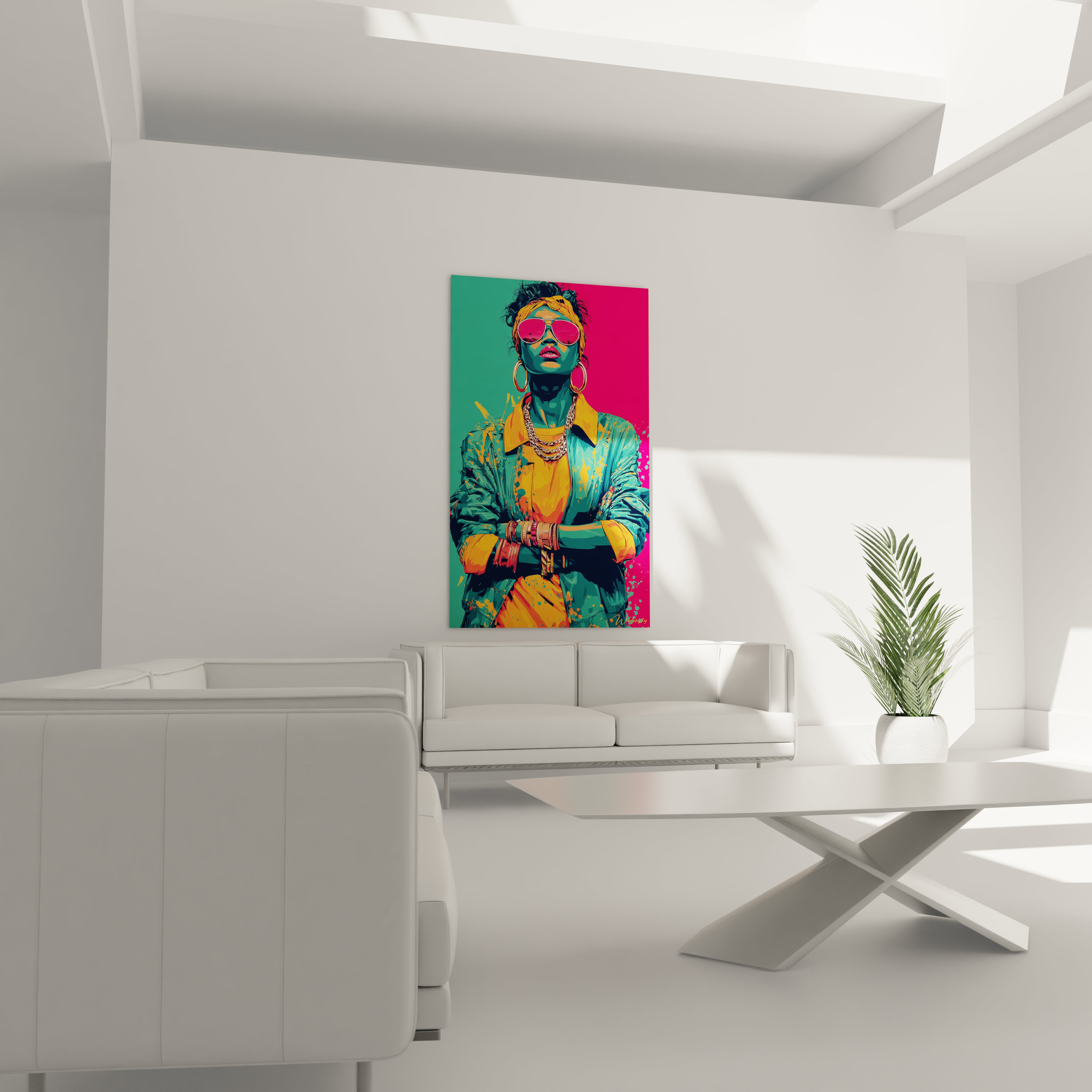Tableau femme street art de Walensky, vibrant pour un décor moderne et artistique