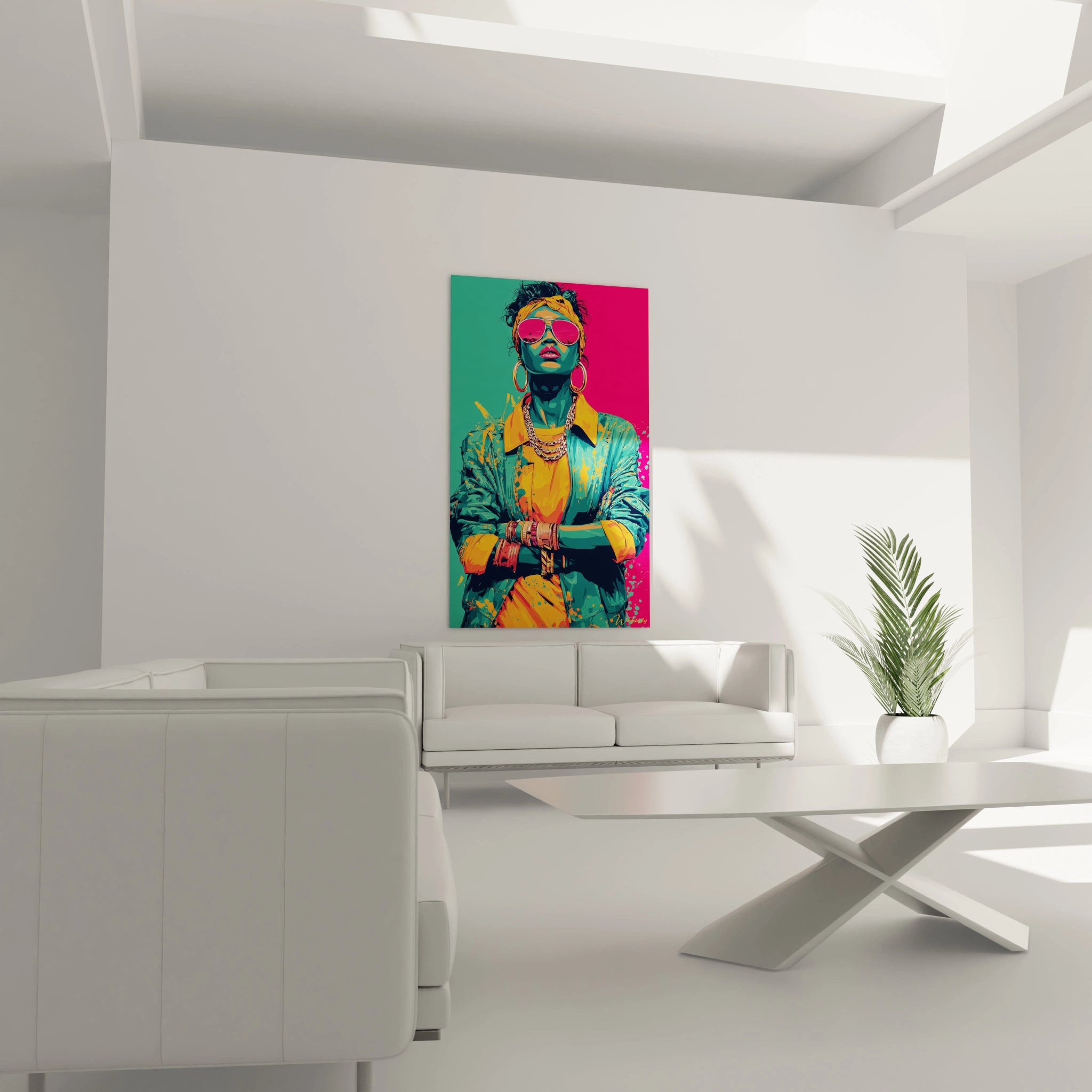 Tableau femme street art de Walensky, vibrant pour un décor moderne et artistique
