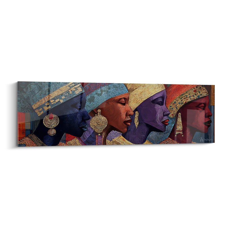 Tableau quatre femmes africaines parées - Héritage Ancestral - édition Visage africain